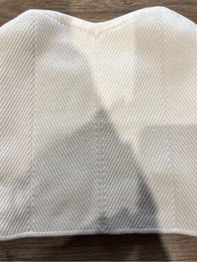 aerie Cream Ribbed Strapless Bustier Top